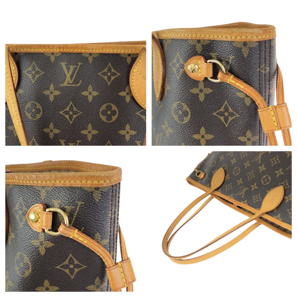 25135
LOUIS VUITTON ルイヴィトン モノグラム ネヴァーフル PM ブラウン ゴールド金具 PVC / レザー M40155 トートバッグ ハンドバッグ レディース ABP110