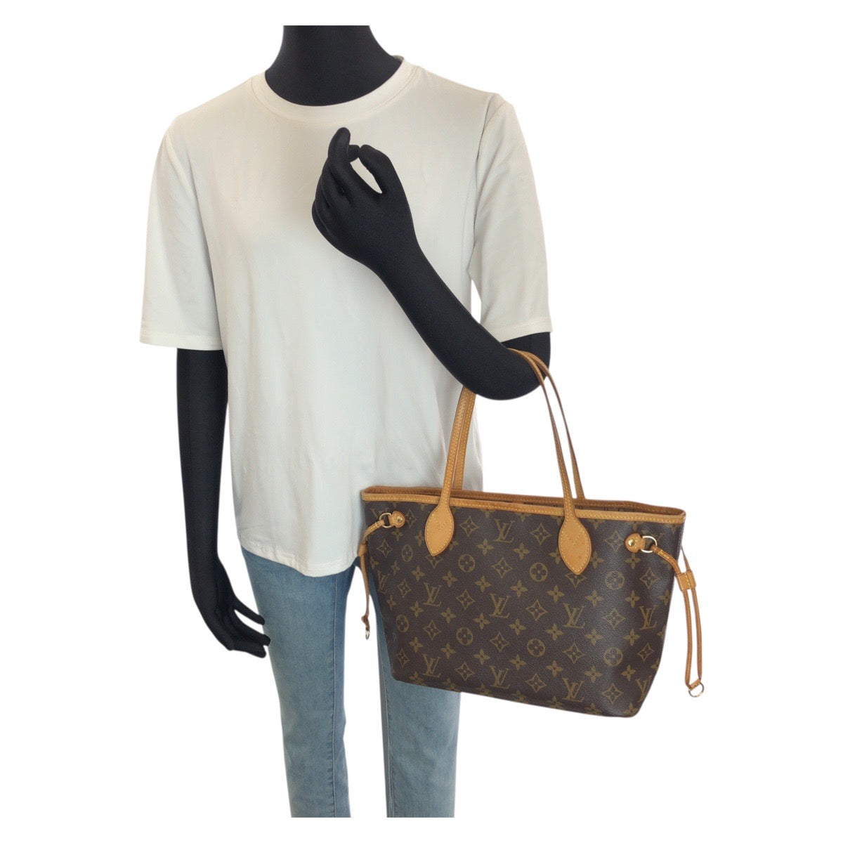 25135
LOUIS VUITTON ルイヴィトン モノグラム ネヴァーフル PM ブラウン ゴールド金具 PVC / レザー M40155 トートバッグ ハンドバッグ レディース ABP110