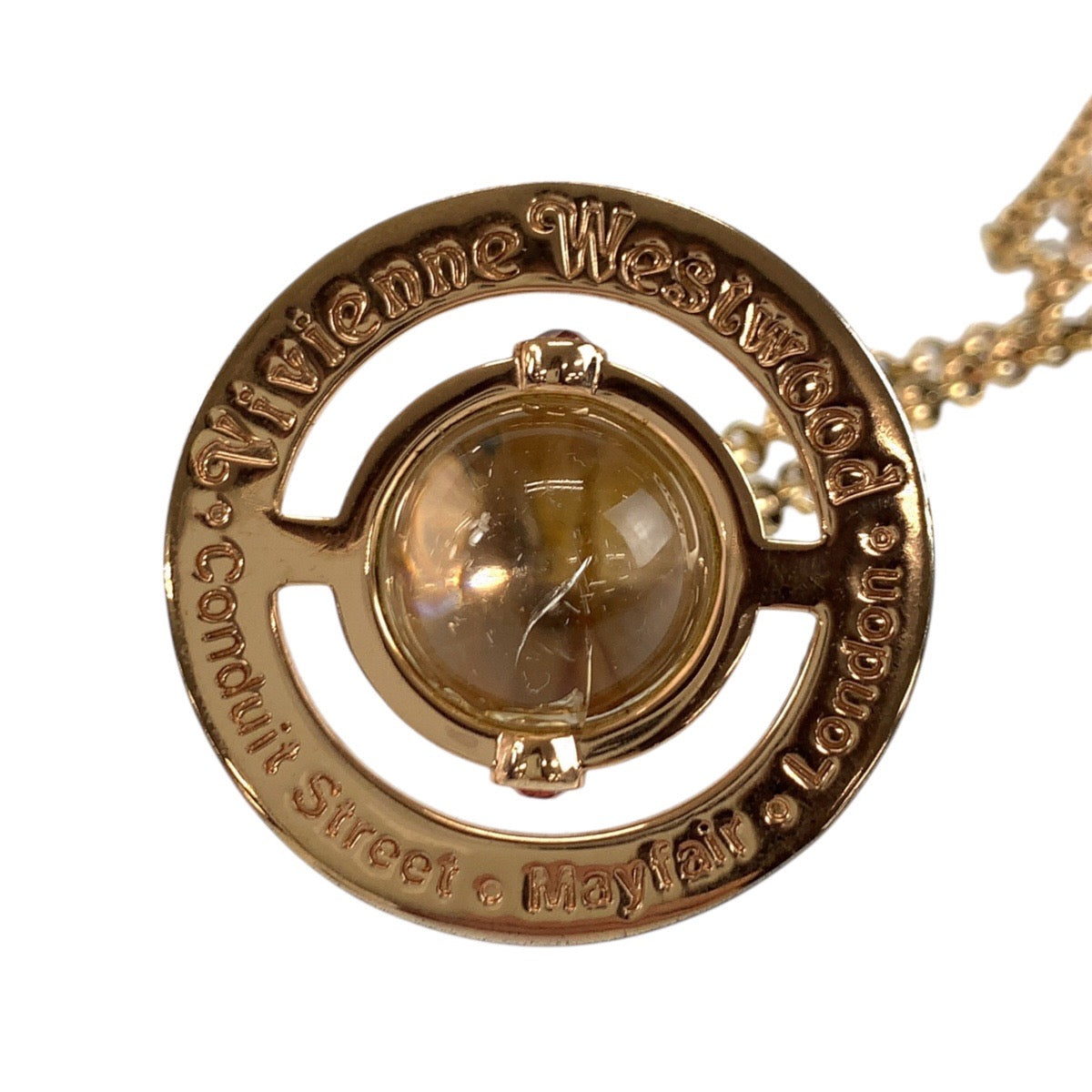 25138
Vivienne Westwood ヴィヴィアンウエストウッド オーブ ピンクゴールド メタル ネックレス 男女兼用 レディース B14