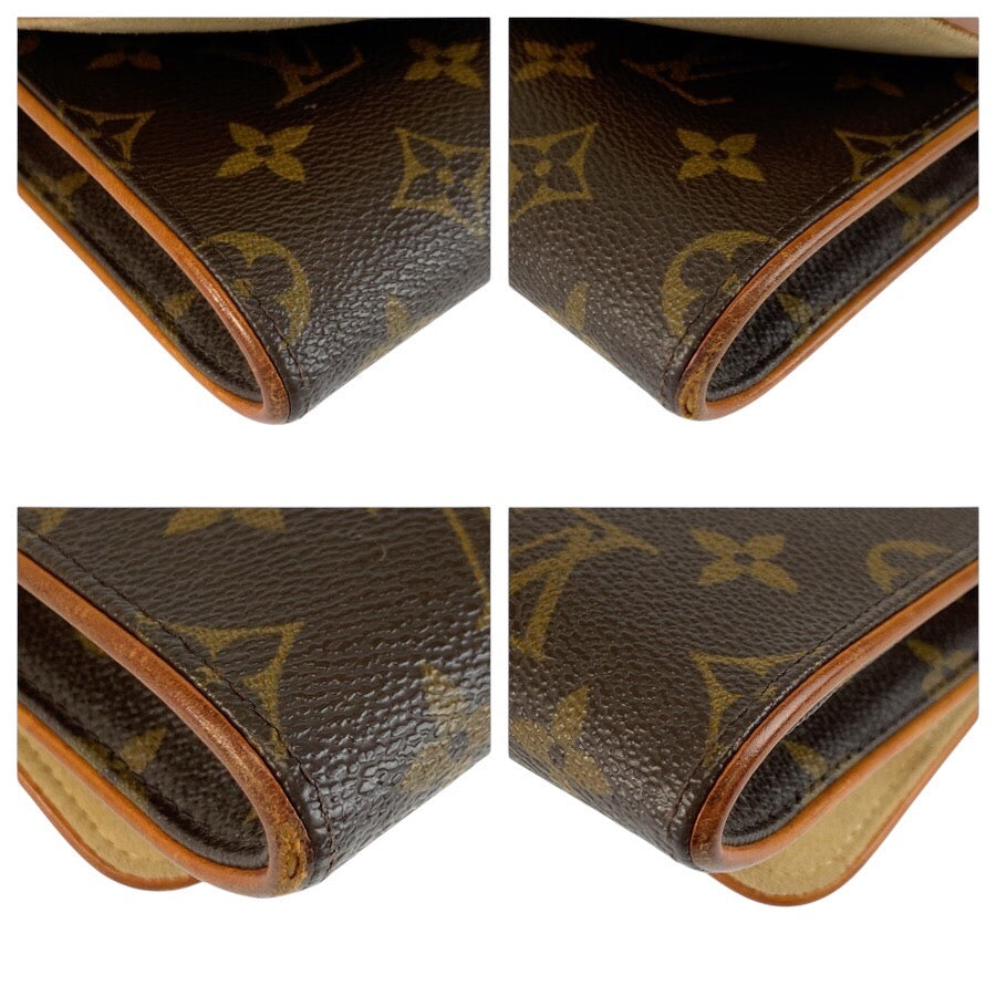 25141
LOUIS VUITTON ルイヴィトン ヴィンテージ モノグラム ポシェットツインGM ブラウン ゴールド金具 PVC / レザー M51852 ショルダーバッグ ポシェット レディース AB35