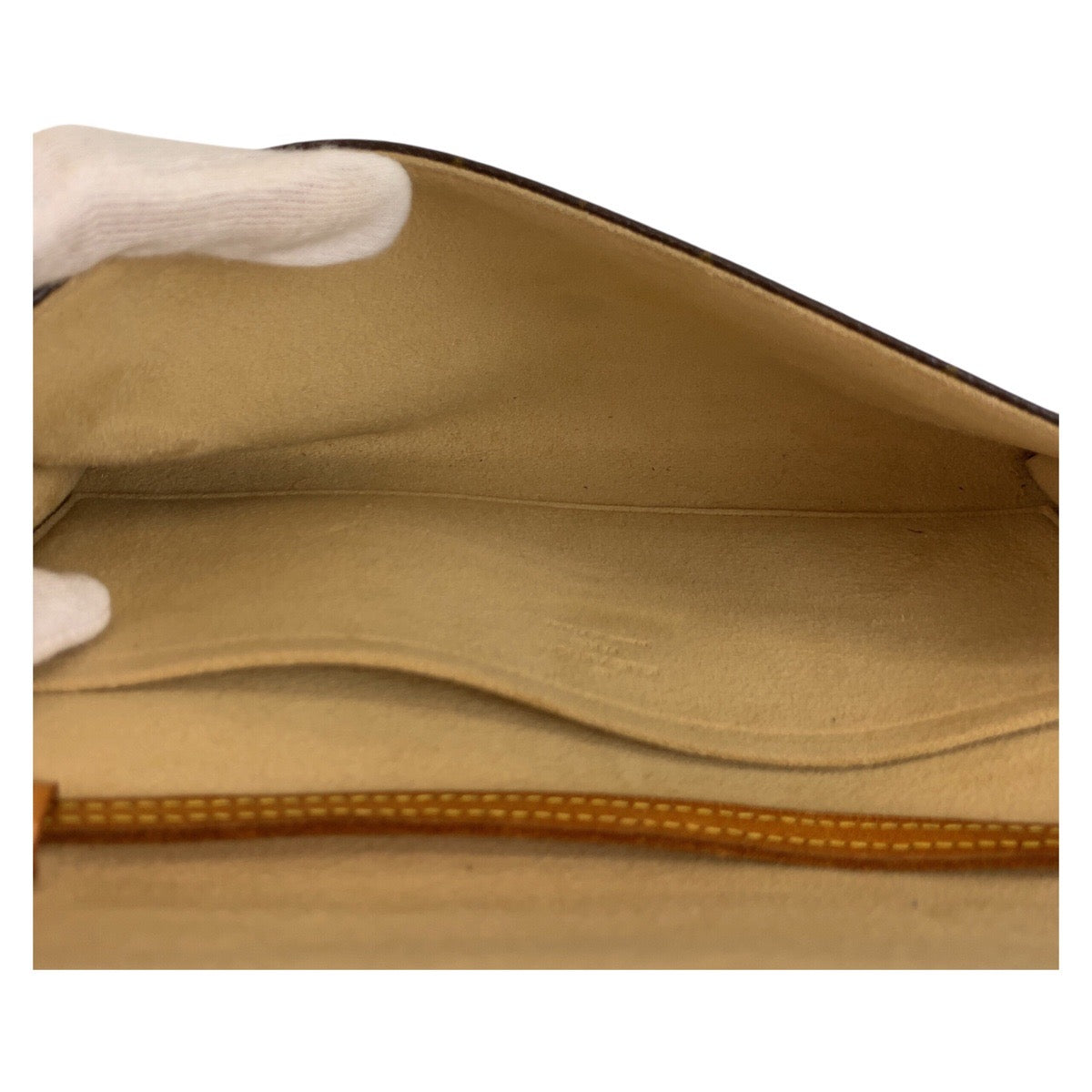 25141
LOUIS VUITTON ルイヴィトン ヴィンテージ モノグラム ポシェットツインGM ブラウン ゴールド金具 PVC / レザー M51852 ショルダーバッグ ポシェット レディース AB35
