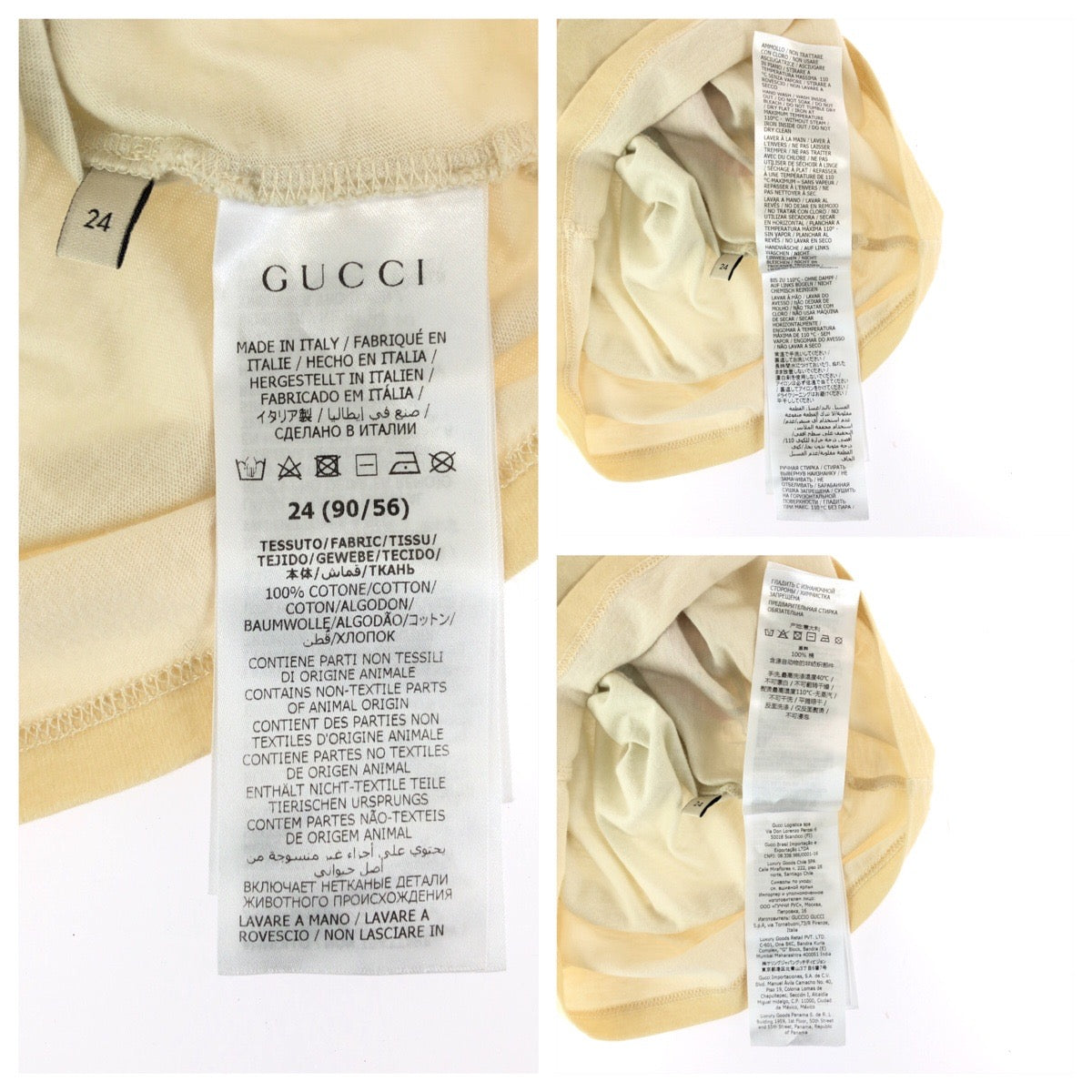25146
GUCCI グッチ GUCCI×ピーターラビット サイズ24 ベビー ライトベージュ マルチカラー コットン 548034XJENA 半袖Ｔシャツ 男女兼用 キッズ ABP11