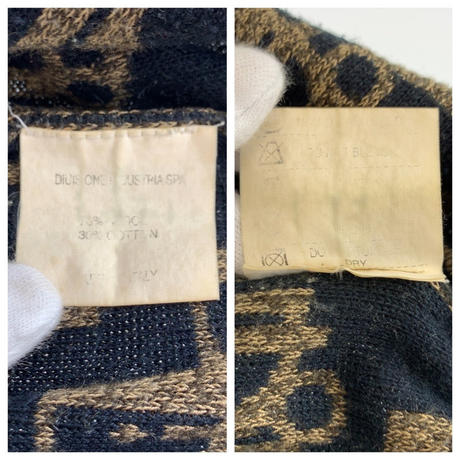 25149
Christian Dior クリスチャンディオール トロッター ブラウン ウール / コットン ニット セーター レディース AB28