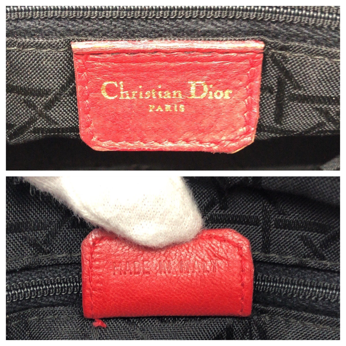 25150
Christian Dior クリスチャンディオール ヴィンテージ レディ ディオール カナージュ レッド ゴールド金具 レザー ハンドバッグ レディース AB70