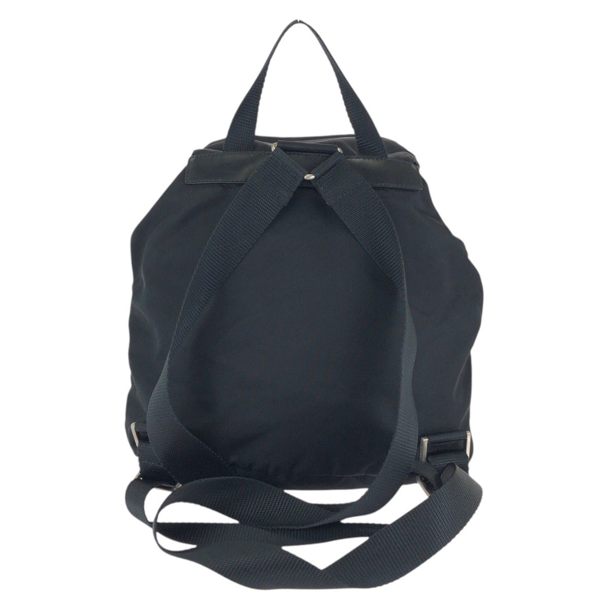 25151
PRADA プラダ テスート 三角ロゴプレート ブラック 黒 シルバー金具 ナイロン / レザー リュックサック バックパック レディース ABP42