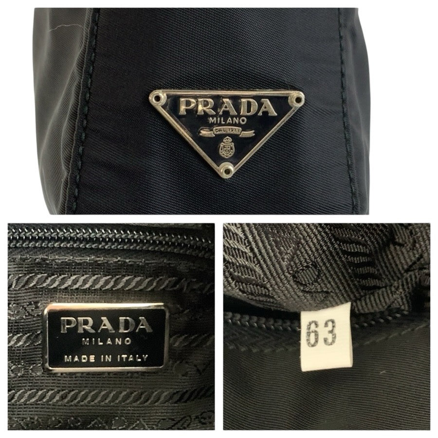 25157
PRADA プラダ テスート 三角ロゴプレート ブラック 黒 ナイロン ショルダーバッグ レディース AB35