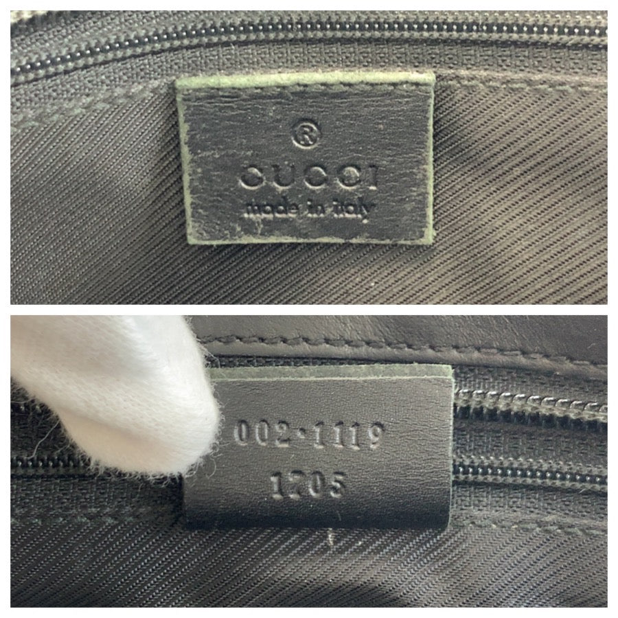25158
GUCCI グッチ ブラック 黒 GGキャンバス / レザー 002 1119 トートバッグ ハンドバッグ レディース AB28