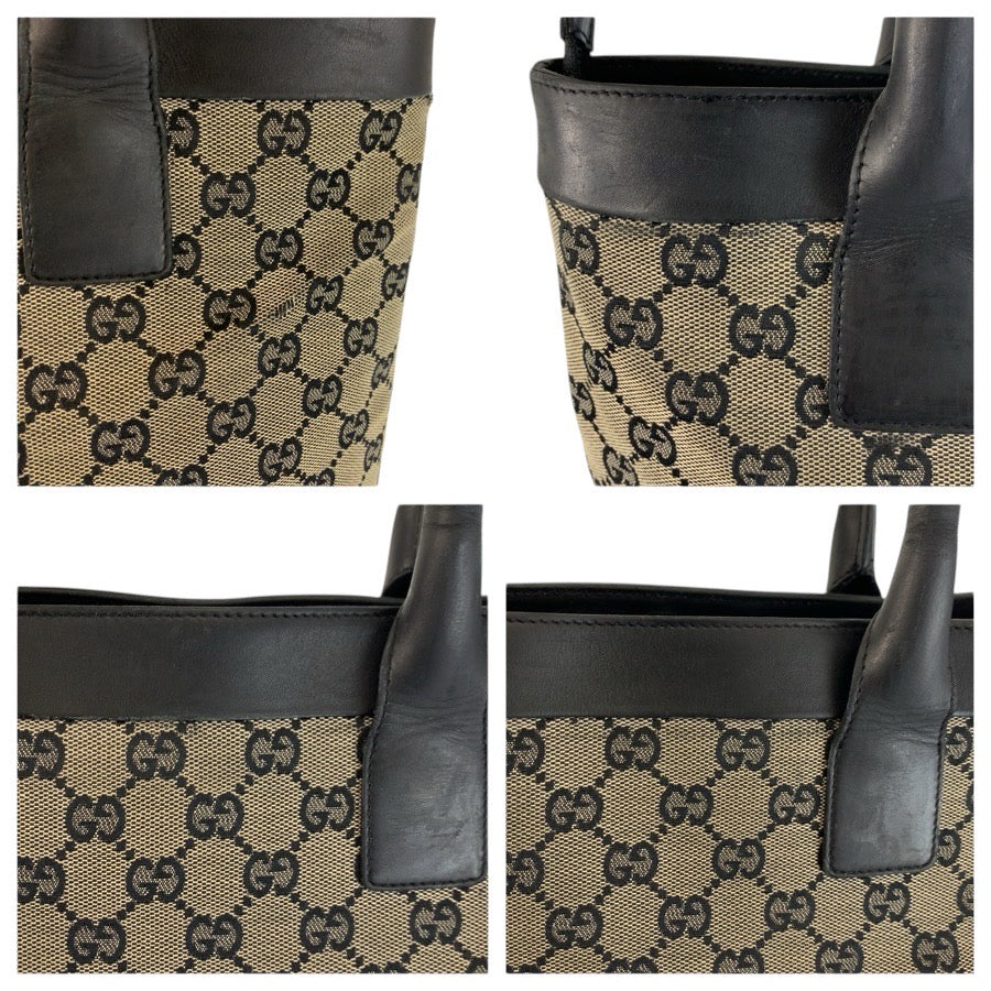 25158
GUCCI グッチ ブラック 黒 GGキャンバス / レザー 002 1119 トートバッグ ハンドバッグ レディース AB28
