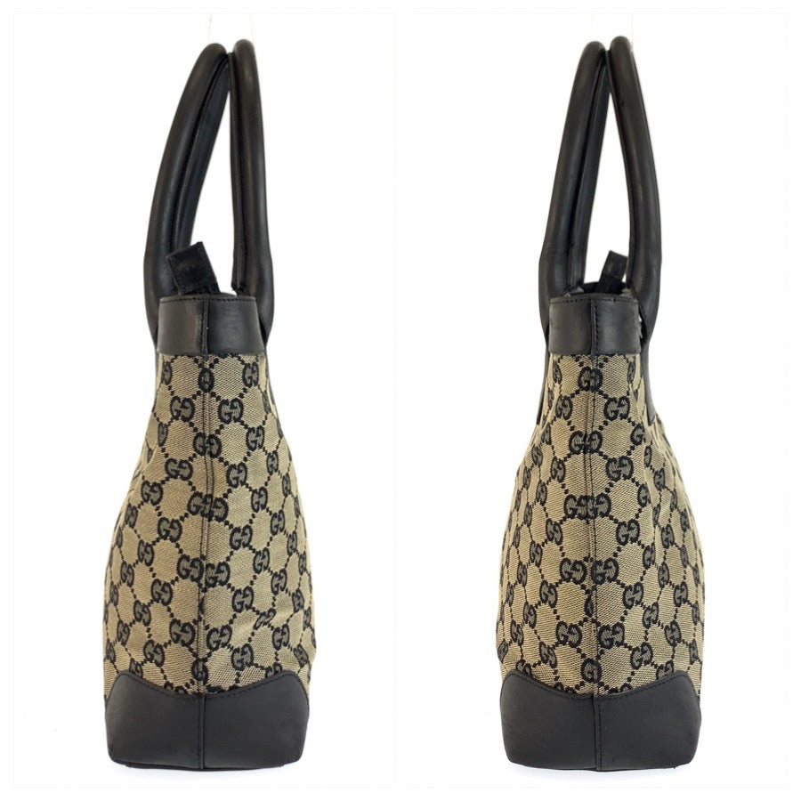25158
GUCCI グッチ ブラック 黒 GGキャンバス / レザー 002 1119 トートバッグ ハンドバッグ レディース AB28