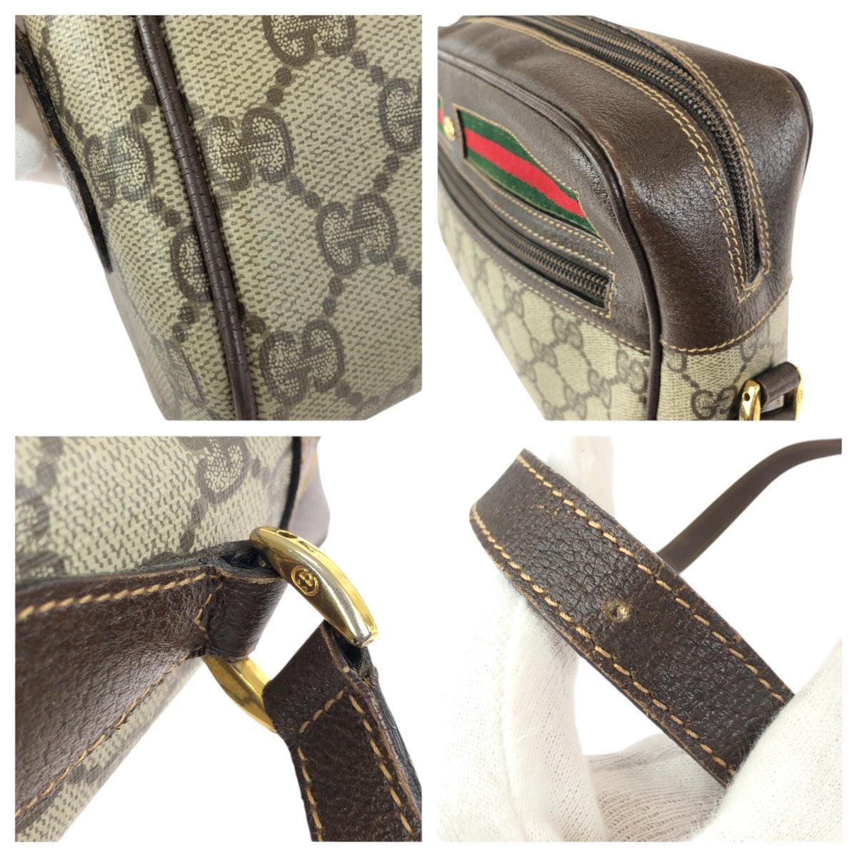 25159
GUCCI グッチ ヴィンテージ オールドグッチ シェリーライン ベージュ ブラウン ゴールド金具 GGスプリームキャンバス 001 56 6479 ショルダーバッグ レディース ABP35