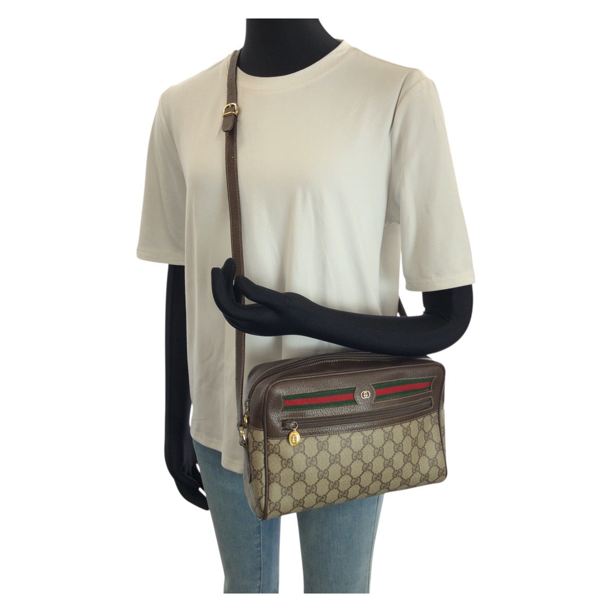 25159
GUCCI グッチ ヴィンテージ オールドグッチ シェリーライン ベージュ ブラウン ゴールド金具 GGスプリームキャンバス 001 56 6479 ショルダーバッグ レディース ABP35