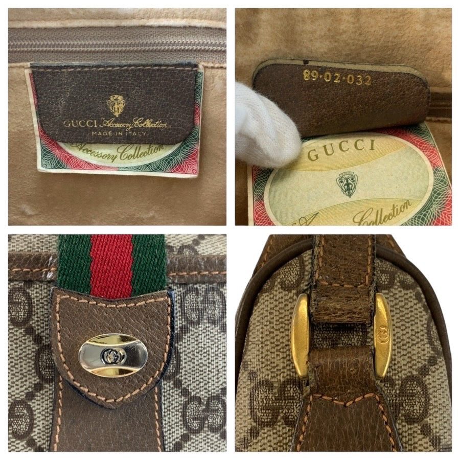 25160
GUCCI グッチ ヴィンテージ シェリーライン ベージュ ブラウン GGスプリームキャンバス 89 02 032 ショルダーバッグ ポシェット レディース AB30