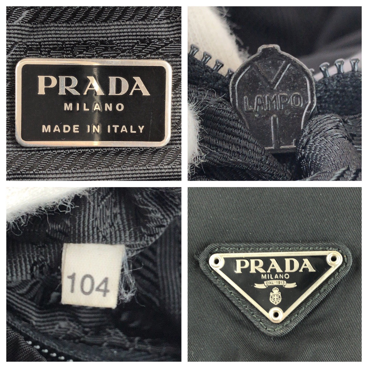 25162
PRADA プラダ テスート 三角ロゴプレート ブラック 黒 シルバー金具 ナイロン / レザー リュックサック バックパック レディース B28
