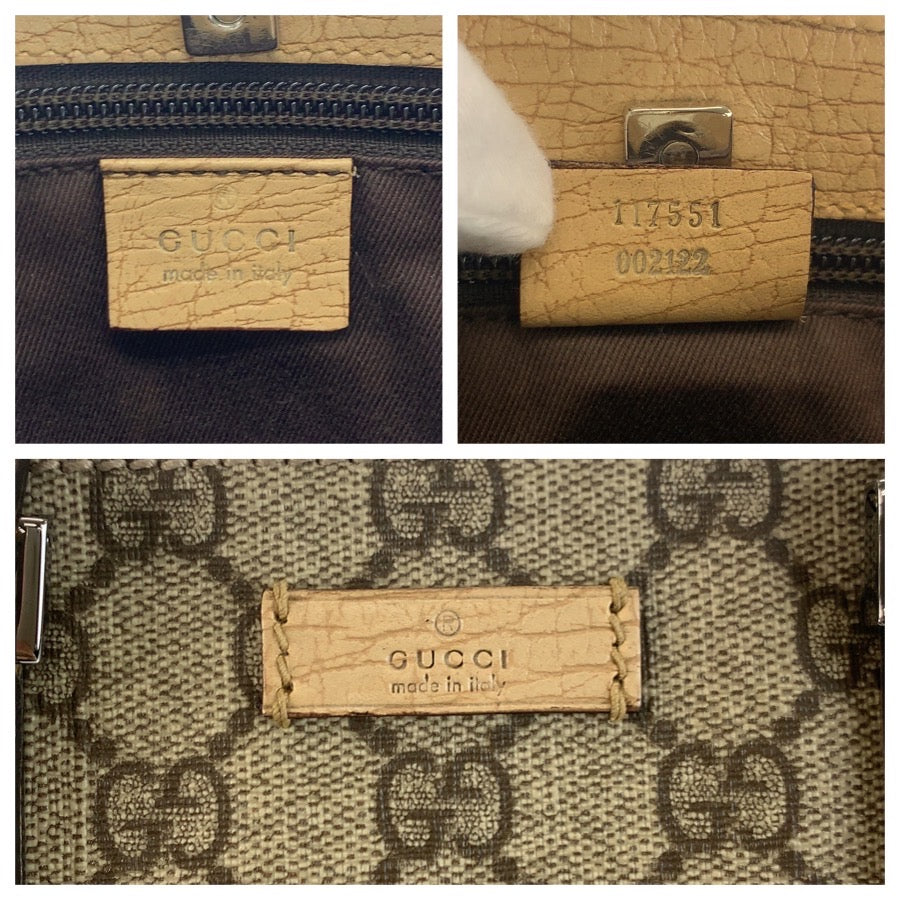 25163
GUCCI グッチ ベージュ GGスプリームキャンバス 117551 トートバッグ ハンドバッグ レディース ABP35