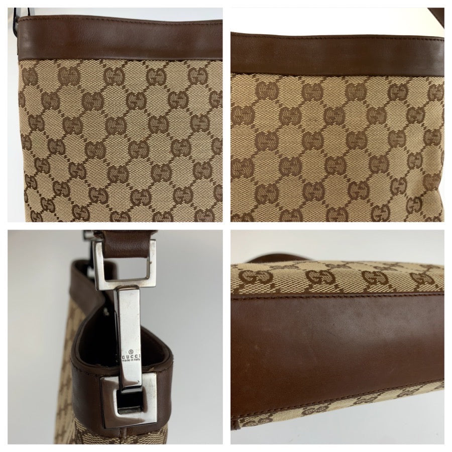 25164
GUCCI グッチ ブラウン ベージュ GGキャンバス / レザー 33900 ショルダーバッグ レディース AB28