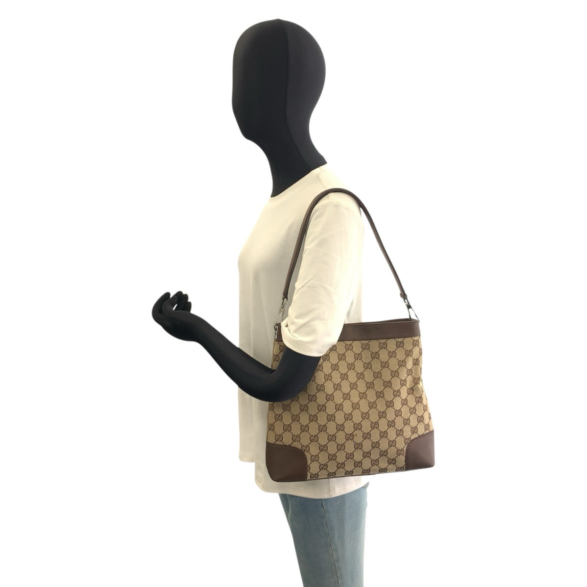25164
GUCCI グッチ ブラウン ベージュ GGキャンバス / レザー 33900 ショルダーバッグ レディース AB28
