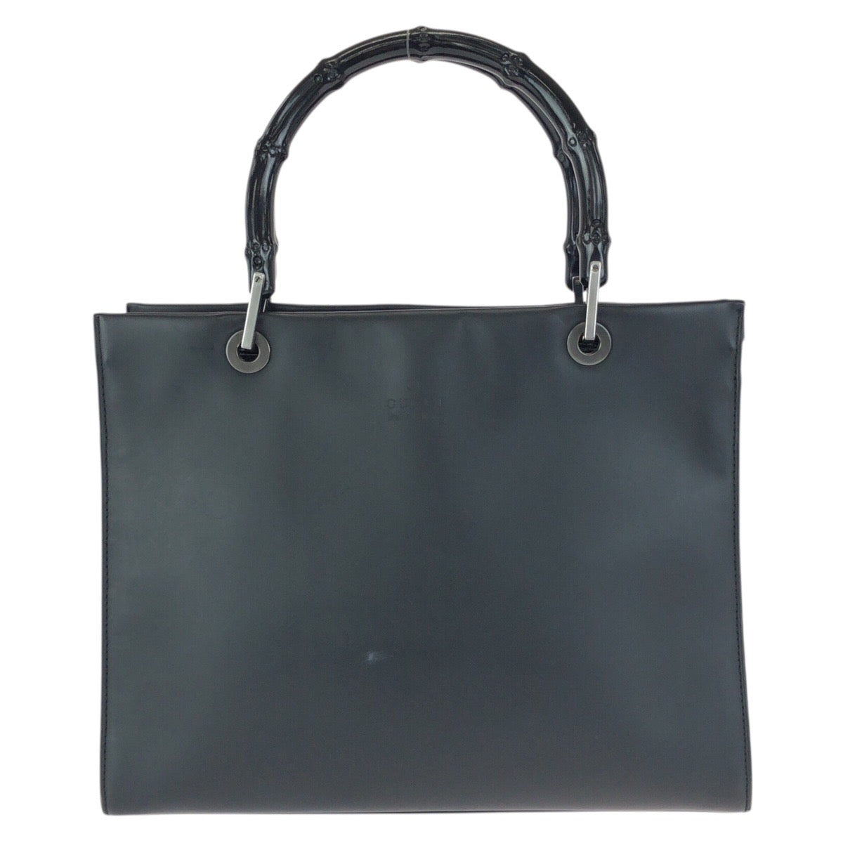 25169
GUCCI グッチ バンブー ブラック 黒 ガンメタ金具 スムースレザー 002 1016 トートバッグ ハンドバッグ レディース AB28