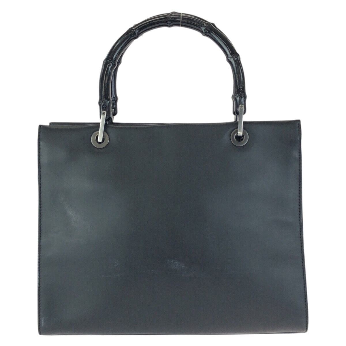 25169
GUCCI グッチ バンブー ブラック 黒 ガンメタ金具 スムースレザー 002 1016 トートバッグ ハンドバッグ レディース AB28