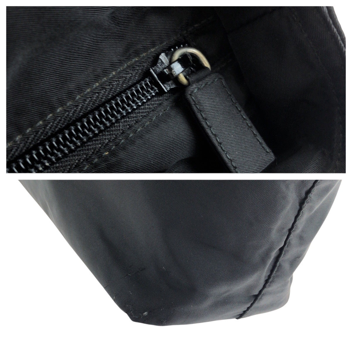 25171
PRADA プラダ テスート 三角ロゴプレート ブラック 黒 シルバー金具 ナイロン トートバッグ ショルダーバッグ レディース ABP35