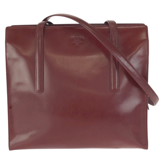 25174
PRADA プラダ スパッツォラート ワインレッド ボルドー パテントレザー ショルダーバッグ トートバッグ レディース AB42
