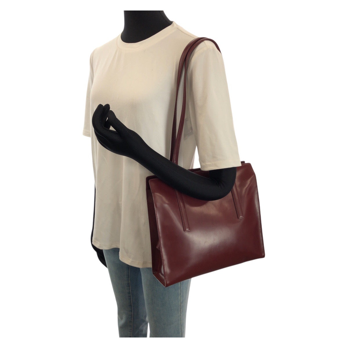 25174
PRADA プラダ スパッツォラート ワインレッド ボルドー パテントレザー ショルダーバッグ トートバッグ レディース AB42