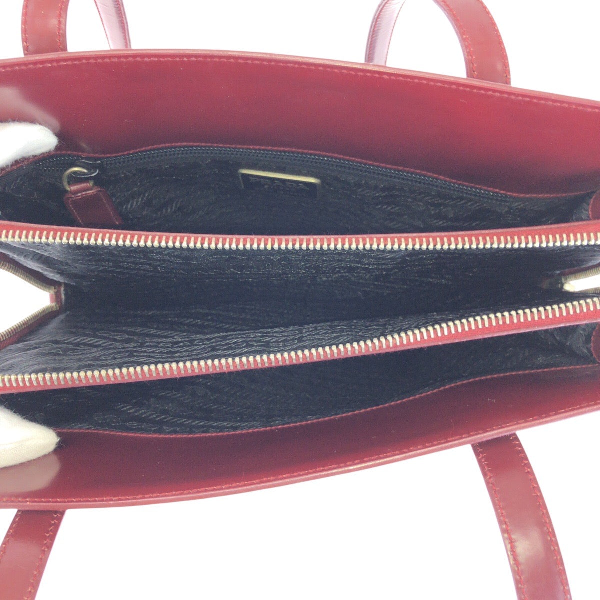 25174
PRADA プラダ スパッツォラート ワインレッド ボルドー パテントレザー ショルダーバッグ トートバッグ レディース AB42