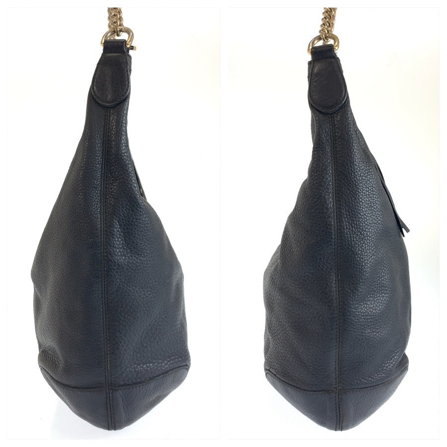 25178
GUCCI グッチ ソーホー ブラック 黒 ゴールド金具 レザー 326706 チェーンショルダーバッグ レディース AB35