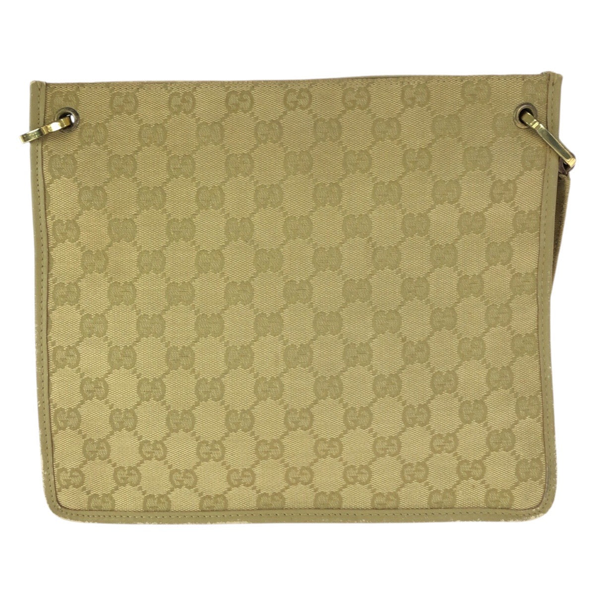 25180
GUCCI グッチ ベージュ ゴールド金具 GGキャンバス / レザー 91762 ショルダーバッグ レディース AB28