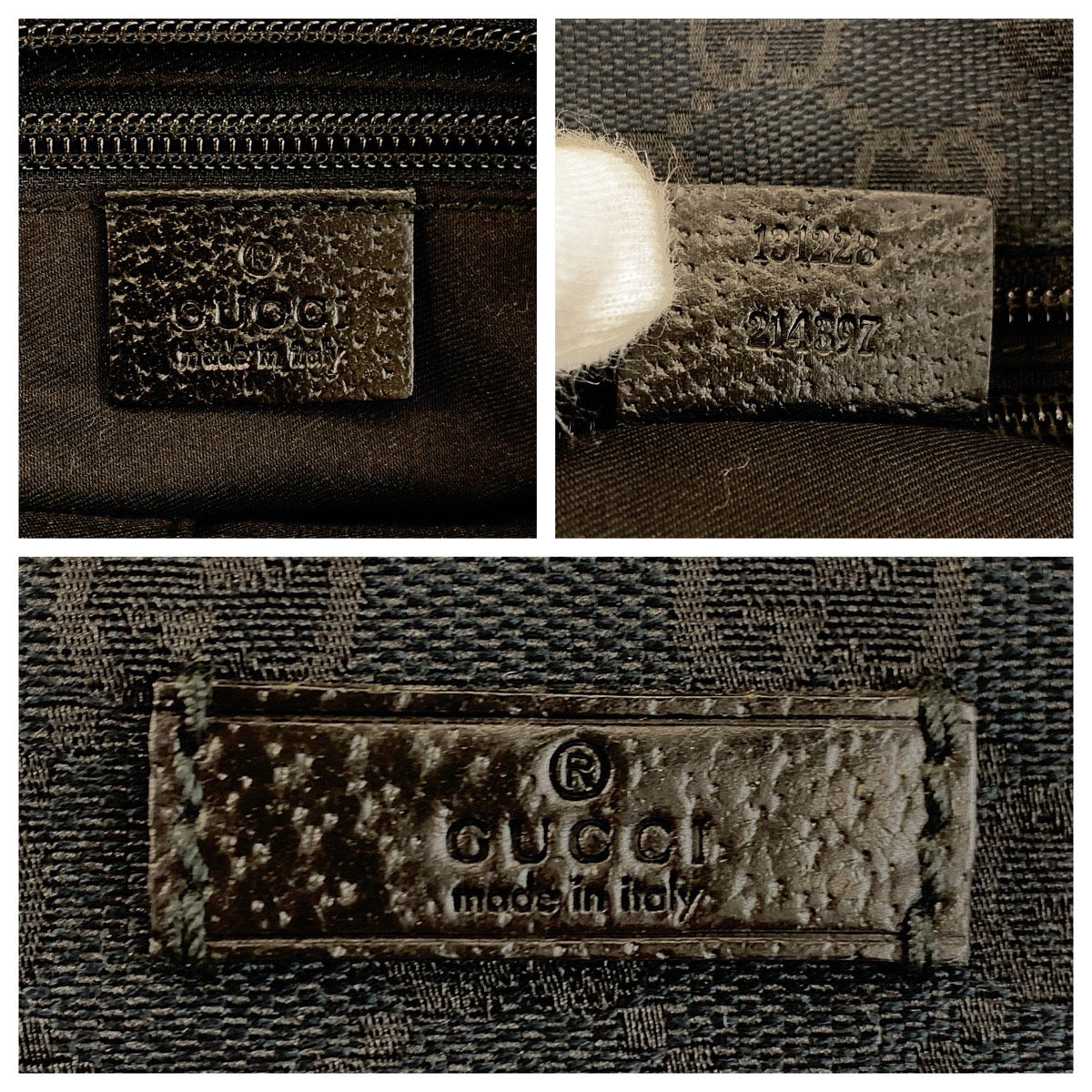 25181
GUCCI グッチ シェリーライン ブラック 黒 レッド グリーン GGキャンバス / レザー 131228 トートバッグ ハンドバッグ レディース A48