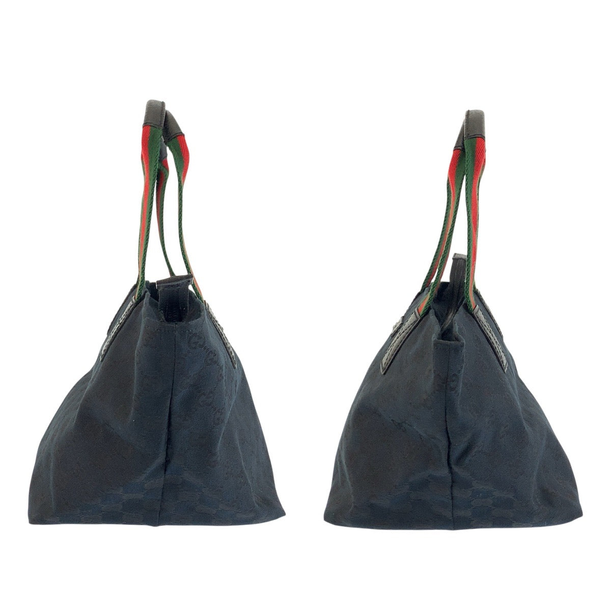 25181
GUCCI グッチ シェリーライン ブラック 黒 レッド グリーン GGキャンバス / レザー 131228 トートバッグ ハンドバッグ レディース A48