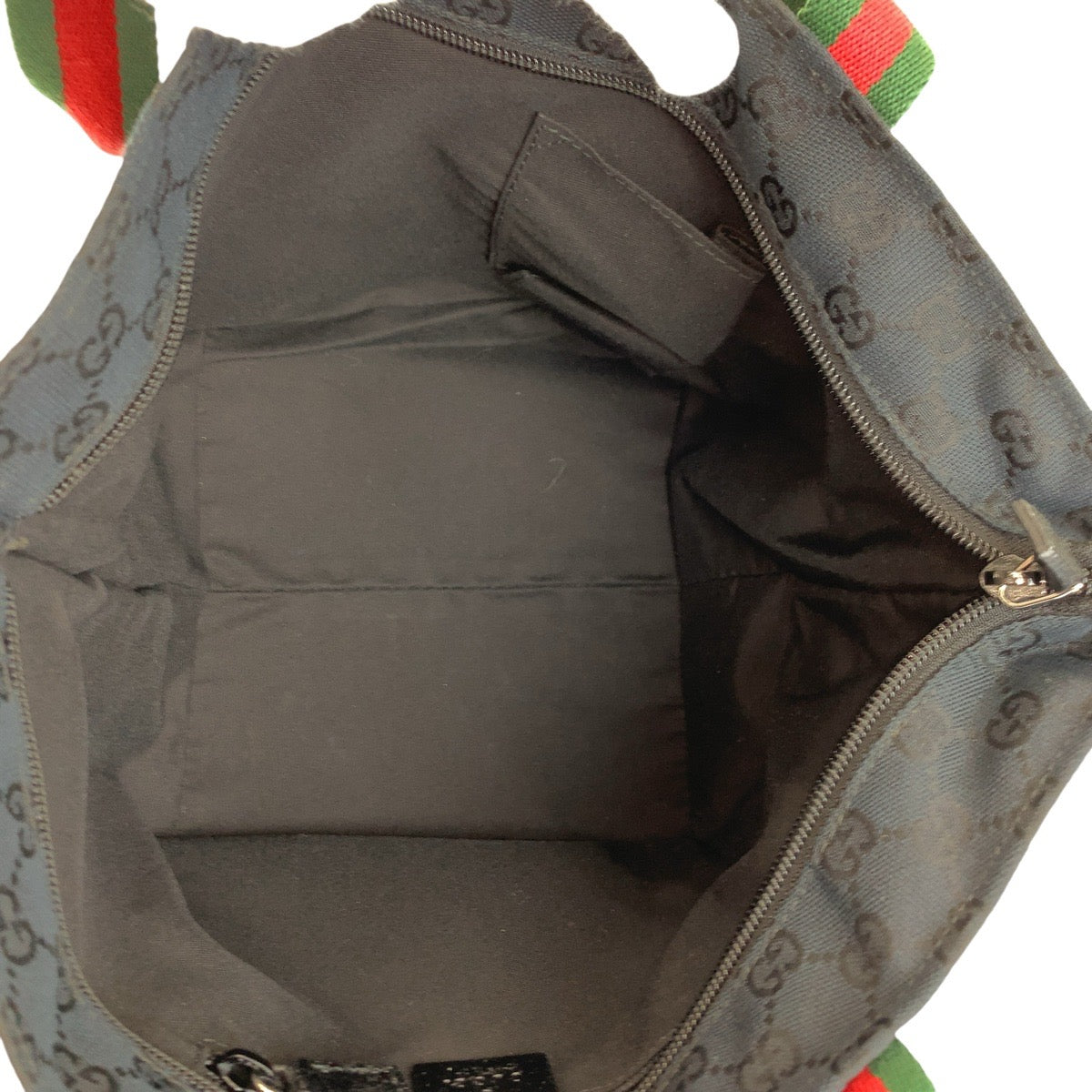 25181
GUCCI グッチ シェリーライン ブラック 黒 レッド グリーン GGキャンバス / レザー 131228 トートバッグ ハンドバッグ レディース A48