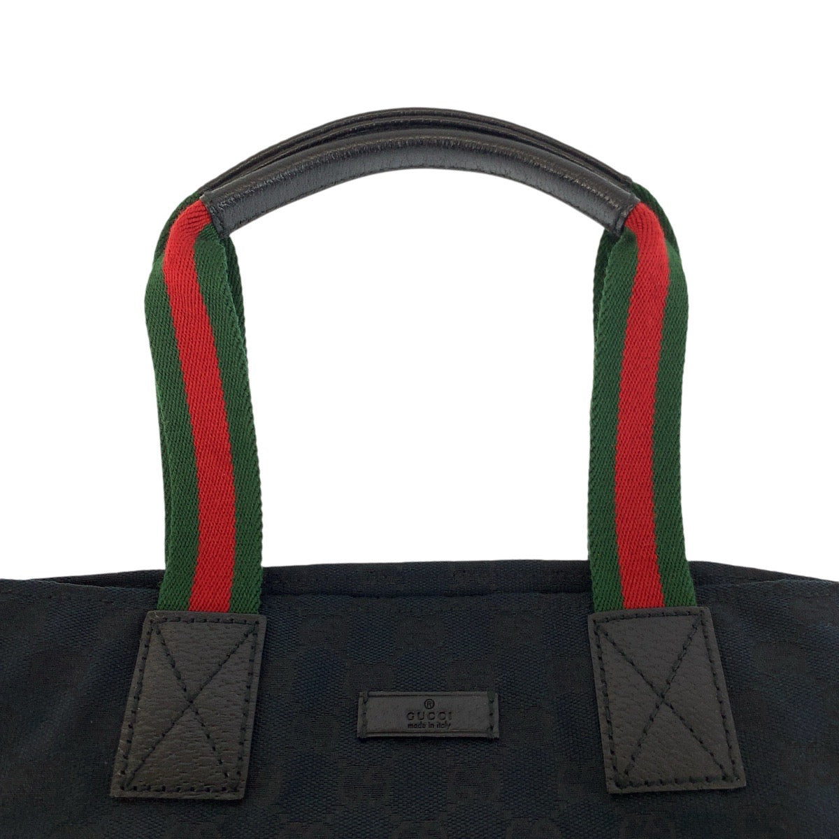 25181
GUCCI グッチ シェリーライン ブラック 黒 レッド グリーン GGキャンバス / レザー 131228 トートバッグ ハンドバッグ レディース A48