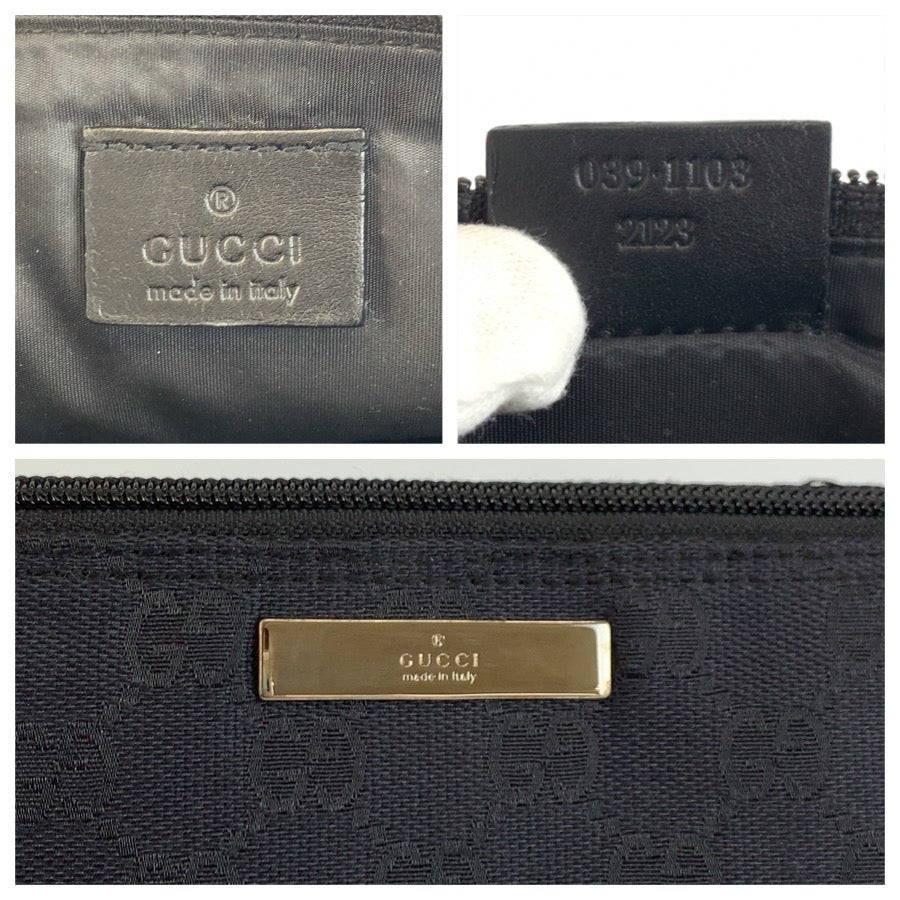 25182
GUCCI グッチ ブラック 黒 シルバー金具 039 1103 ハンドバッグ アクセサリーポーチ レディース A38