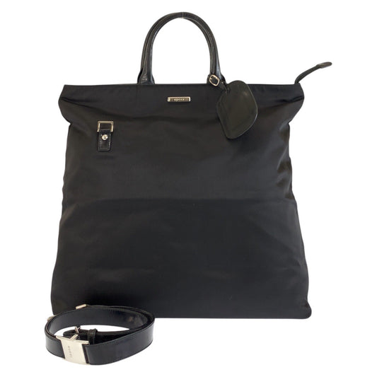 25185
GUCCI グッチ ブラック 黒 シルバー金具 ナイロン 019 0283 トートバッグ ショルダーバッグ 2way メンズ ABP35