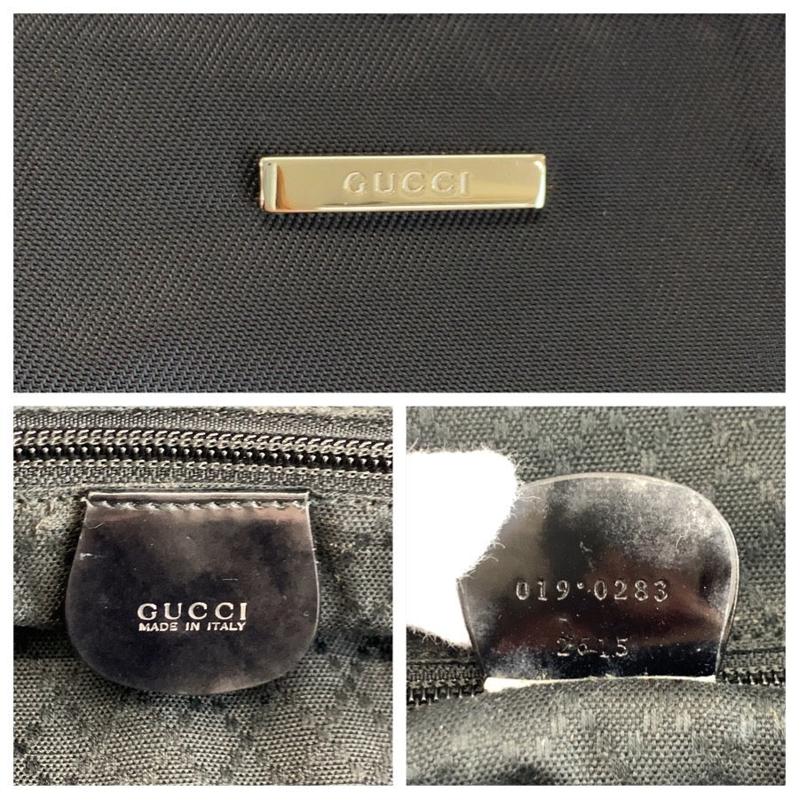 25185
GUCCI グッチ ブラック 黒 シルバー金具 ナイロン 019 0283 トートバッグ ショルダーバッグ 2way メンズ ABP35