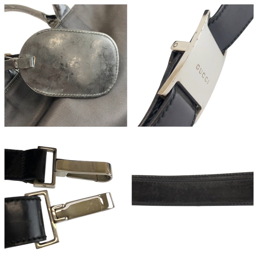 25185
GUCCI グッチ ブラック 黒 シルバー金具 ナイロン 019 0283 トートバッグ ショルダーバッグ 2way メンズ ABP35