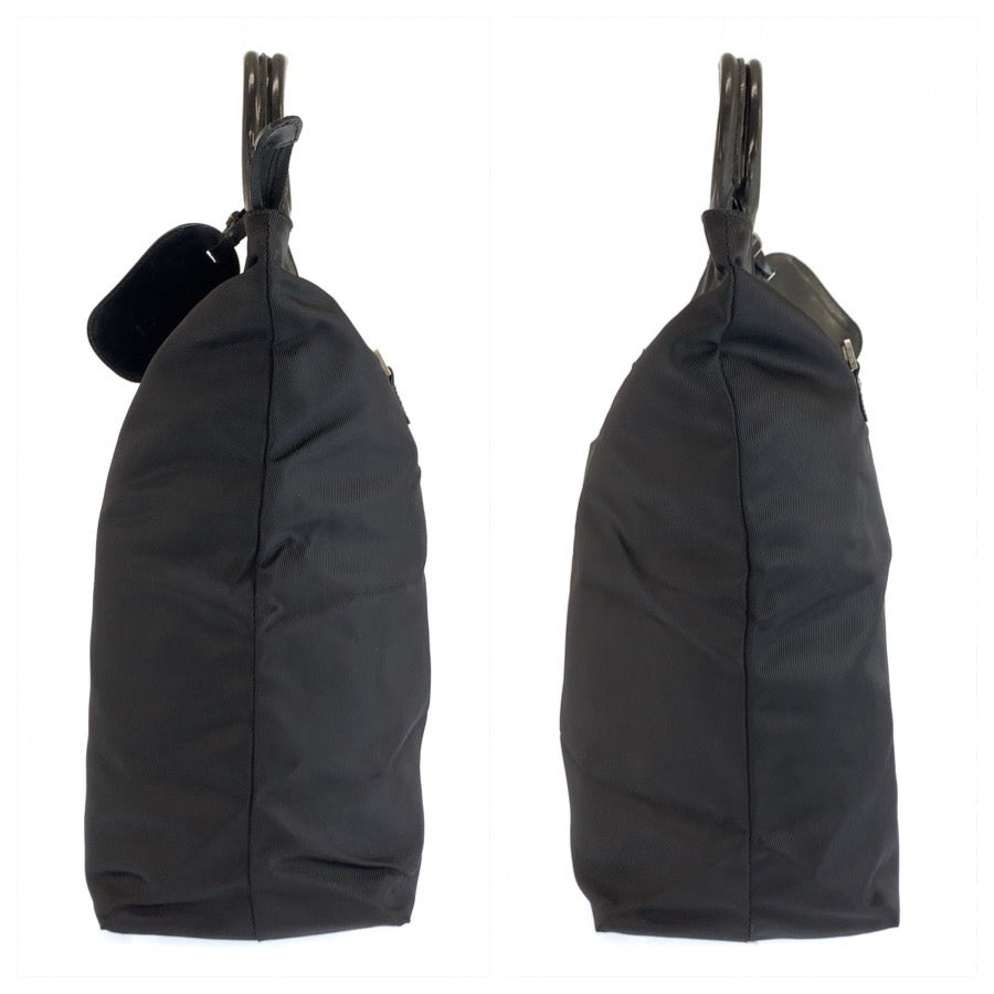 25185
GUCCI グッチ ブラック 黒 シルバー金具 ナイロン 019 0283 トートバッグ ショルダーバッグ 2way メンズ ABP35