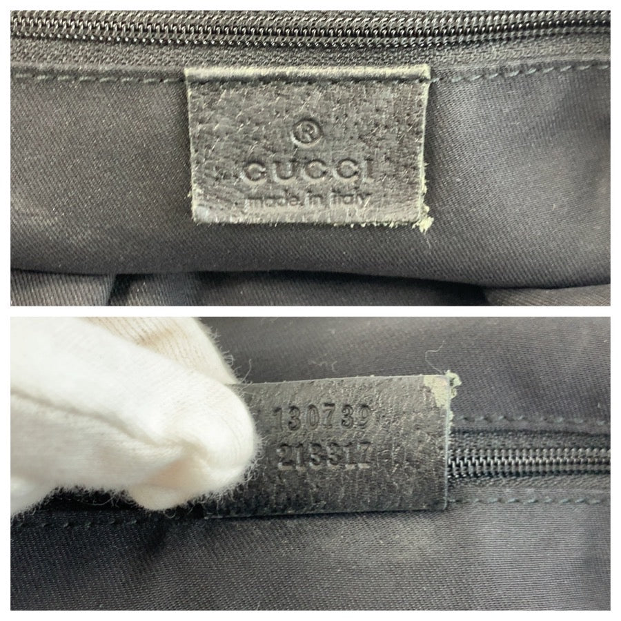 25186
GUCCI グッチ アビー ブラック 黒 ゴールド金具 GGキャンバス / レザー 130739 トートバッグ ハンドバッグ レディース AB28