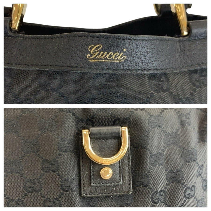 25186
GUCCI グッチ アビー ブラック 黒 ゴールド金具 GGキャンバス / レザー 130739 トートバッグ ハンドバッグ レディース AB28
