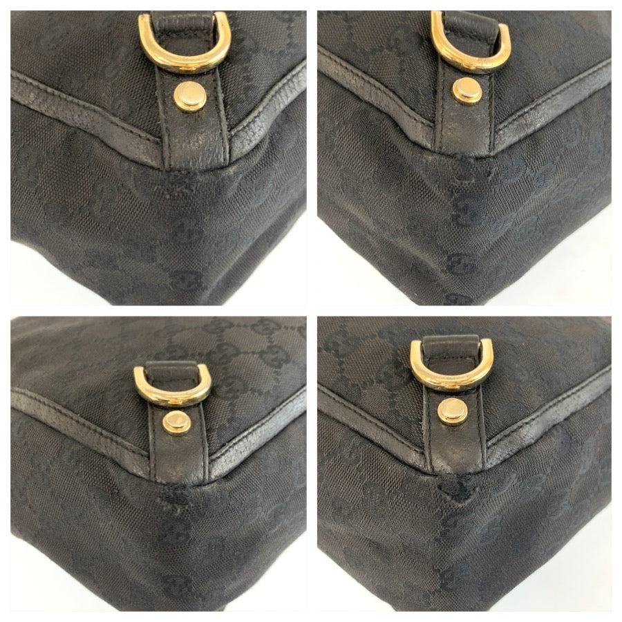 25186
GUCCI グッチ アビー ブラック 黒 ゴールド金具 GGキャンバス / レザー 130739 トートバッグ ハンドバッグ レディース AB28