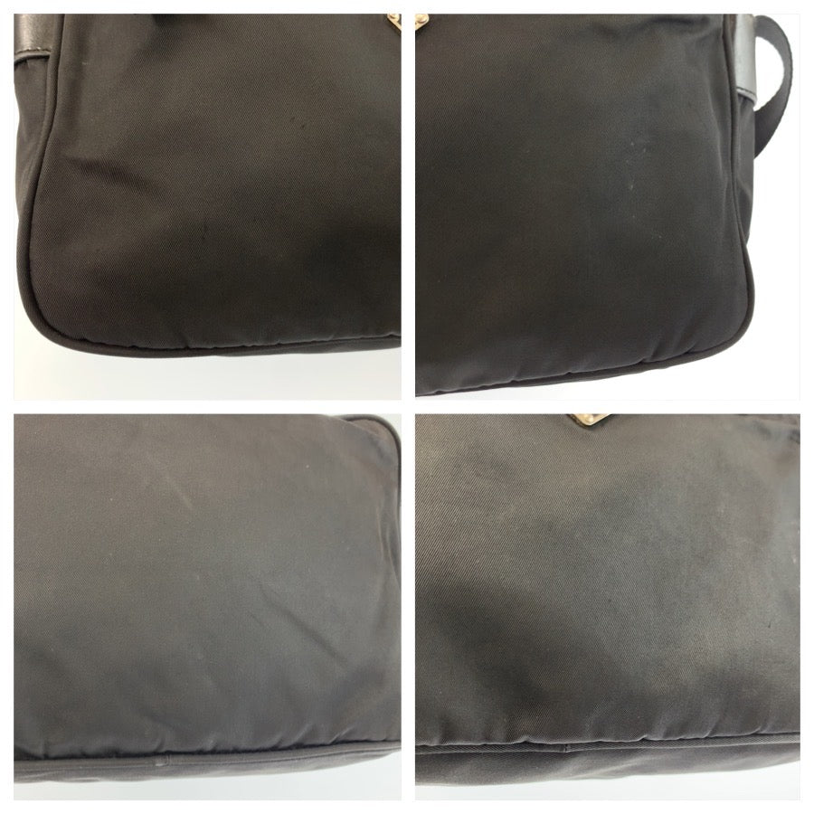 25187
PRADA プラダ テスート 三角ロゴプレート ブラック 黒 シルバー金具 ナイロン ショルダーバッグ ポシェット レディース AB35