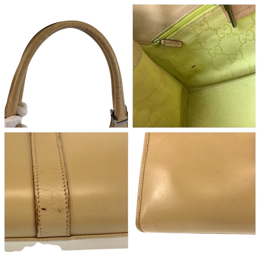 25188
GUCCI グッチ ジャッキー ベージュ レザー 002 1067 ハンドバッグ ショルダーバッグ レディース AB28