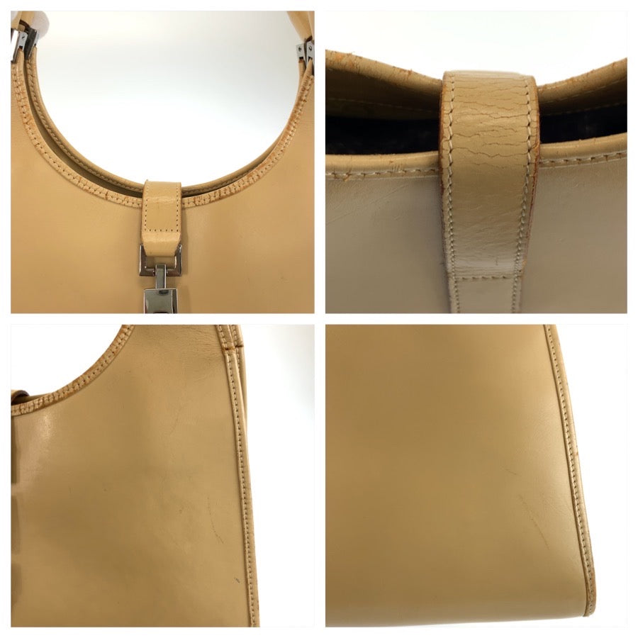 25188
GUCCI グッチ ジャッキー ベージュ レザー 002 1067 ハンドバッグ ショルダーバッグ レディース AB28