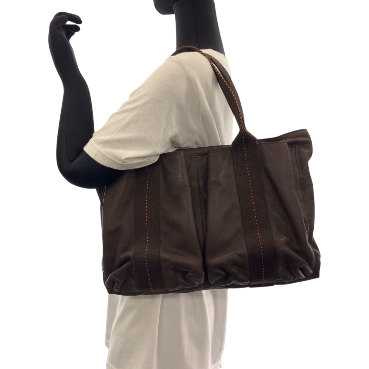 HERMES エルメス ホリゾンタルMM キャラバン ダークブラウン オレンジ シルバー金具 ヴォーデルマ ショルダーバッグ ハンドバッグ ビジネスバッグ ▫︎J刻印  レディース AB77