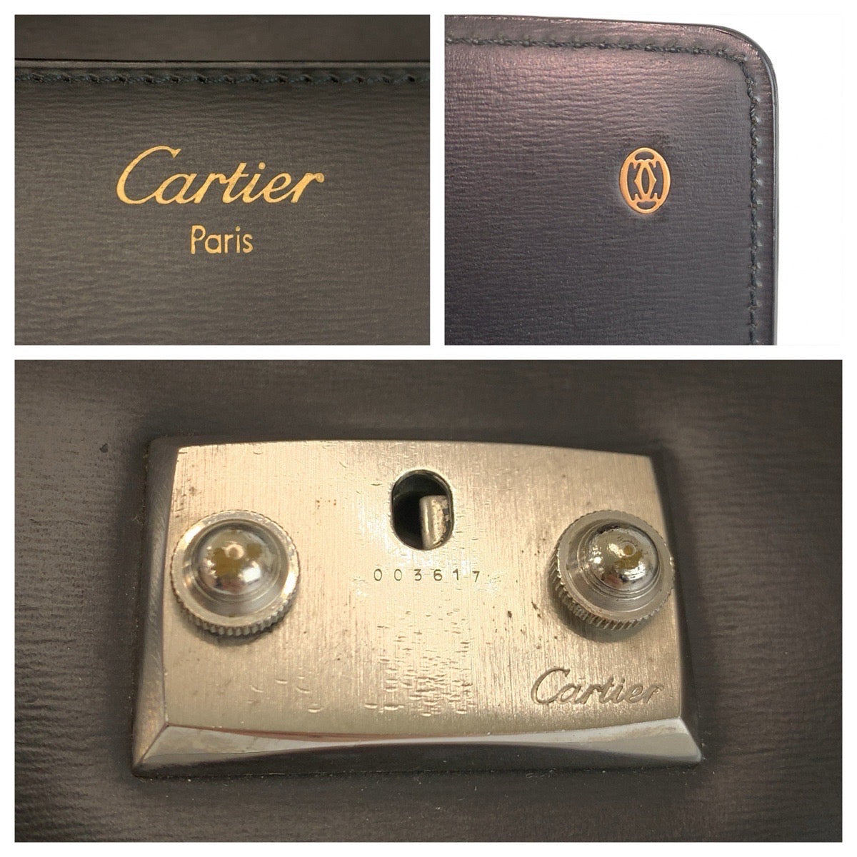 25192
CARTIER カルティエ パシャ ブラック 黒 シルバー金具 レザー クラッチバッグ セカンドバッグ メンズ ABP20