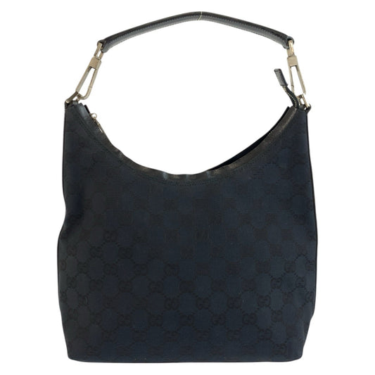 25195
GUCCI グッチ ブラック 黒 シルバー金具 GGキャンバス / レザー 000 0602 ショルダーバッグ レディース AB35