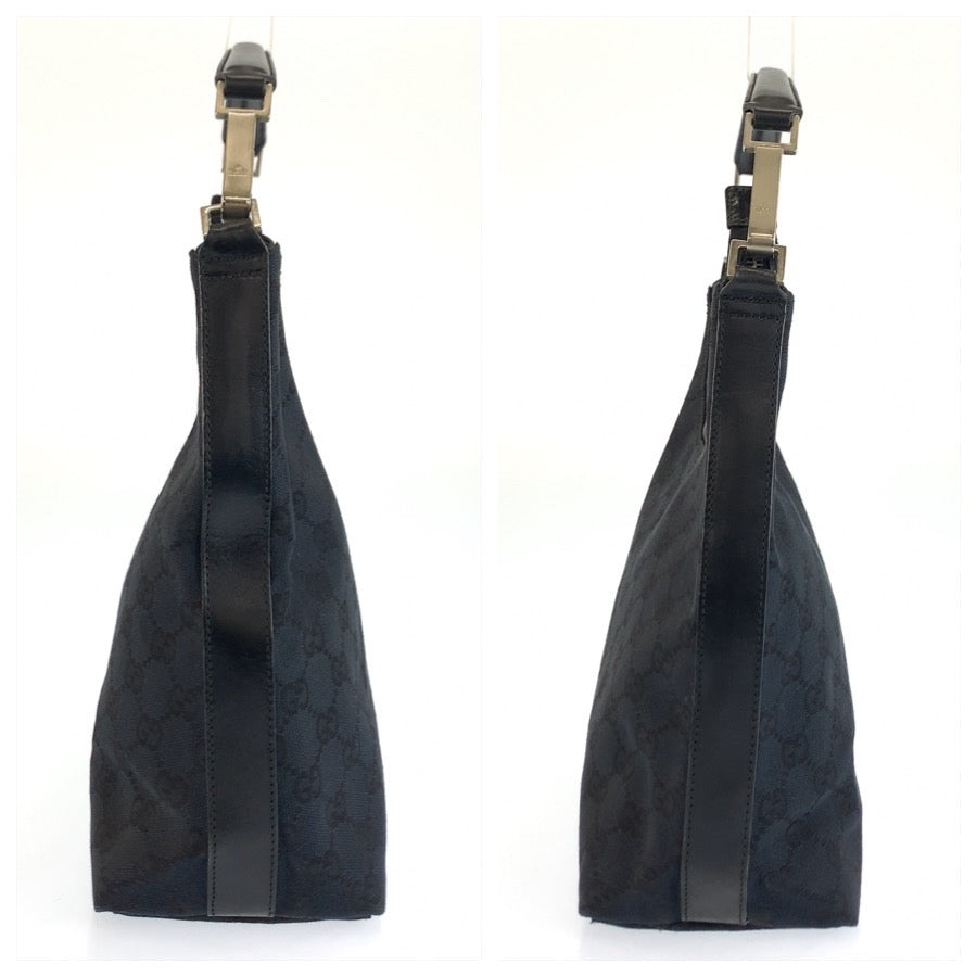 25195
GUCCI グッチ ブラック 黒 シルバー金具 GGキャンバス / レザー 000 0602 ショルダーバッグ レディース AB35