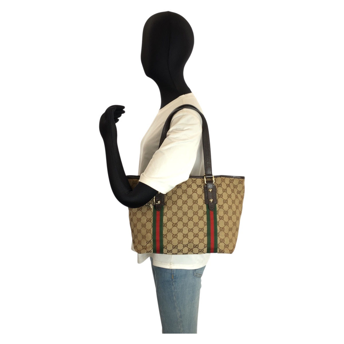 25198
GUCCI グッチ シェリーライン ベージュ ブラウン ゴールド金具 GGキャンバス / レザー 137396 トートバッグ ショルダーバッグ レディース ABP44