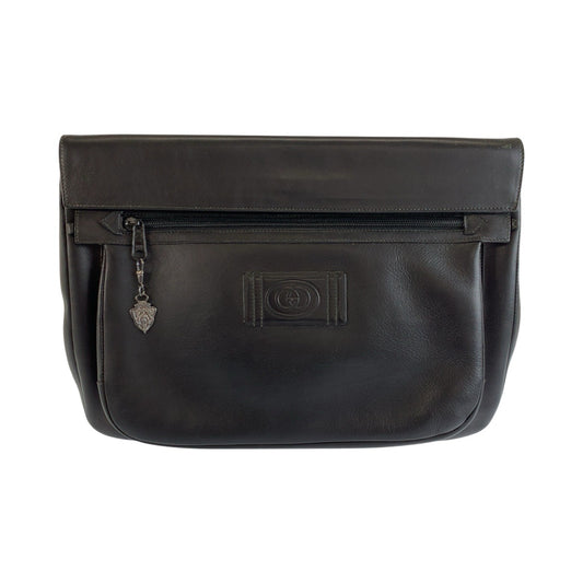 25199
GUCCI グッチ インターロッキング ブラック 黒 ガンメタ金具 レザー 004 406 0086 クラッチバッグ セカンドバッグ メンズ ABP20