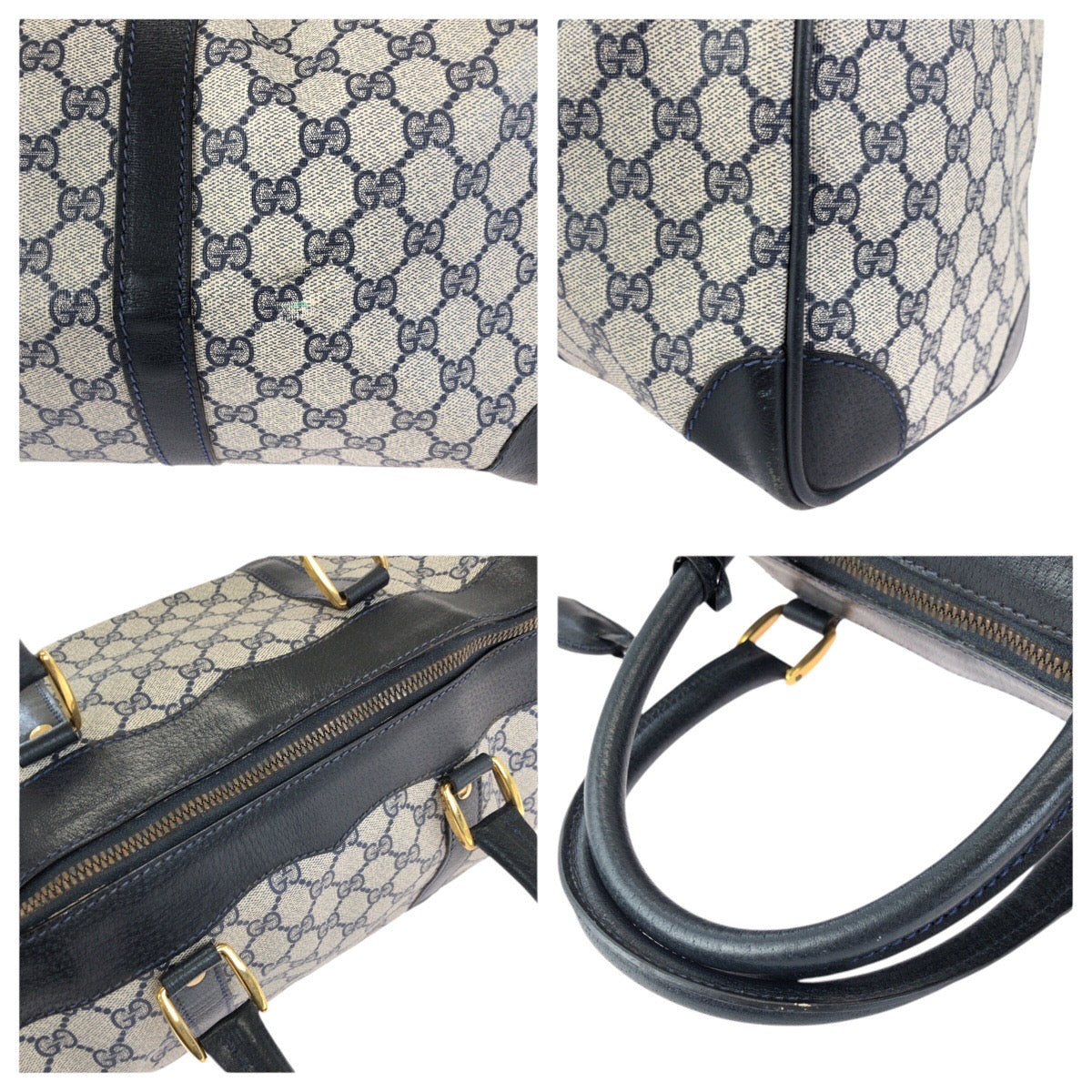 25200
GUCCI グッチ ヴィンテージ オールドグッチ ネイビー ゴールド金具 GGスプリームキャンバス / レザー 58 012 468 45 ボストンバッグ トラベルバッグ レディース AB35